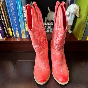 Coral Pink Cowboy Cowgirl Boots